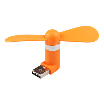 Amart 2 in1 Portable Mini Micro USB Fan for PC Tablets Android Smartphone Orange - intl