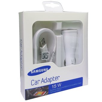 Samsung Car Adapter 15 W USB 3.0 Untuk Samsung Note 4 - Putih