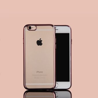 Ultra-Thin Transparent Phone Case Electroplating Edge For iPhone 7 (Rose Gold) - intl