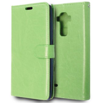 Moonmini PU Leather Flip Stand Case Wallet Cover for LG G Stylo / LG G4 Stylus (Green)