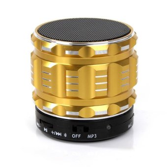 S28 Portable Mini Bluetooth Speakers Metal Steel Wireless SmartHandsFree Speaker With FM Radio Support SD Card Super BassSpeaker(Gold) - Intl - intl