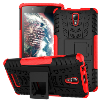 VAKIND Dual Armor Case with Stand Combo for Lenovo A2010 (Red)
