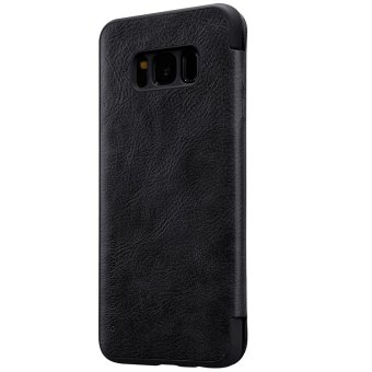 sFor Samsung Galaxy S8 Case Nillkin QIN Series leather Cases 360 degree protection case flip cover for samsung s8 (Black) - intl