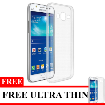 Softcase Ultrathin Soft for Samsung J7 - Abu-abu Clear + Gratis Ultrathin