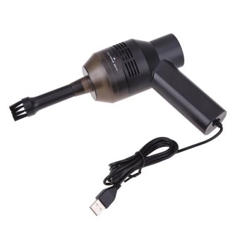 Portable USB Mini Vacuum Cleaner Computer Keyboard Dust Handheld Brush (Black) - intl