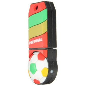 16GB USB 2.0 World Cup Football Model Flash Memory Stick Storage Thumb Pen Drive Portugal (Multicolor)