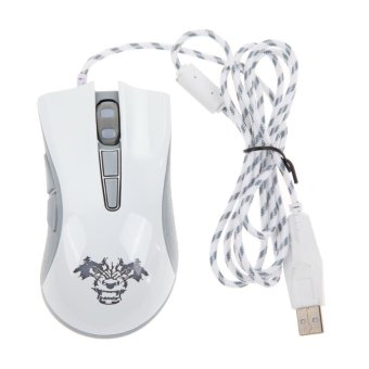 4000 DPI 7 Button LED Optical USB Wired Gaming Mouse (White) - intl