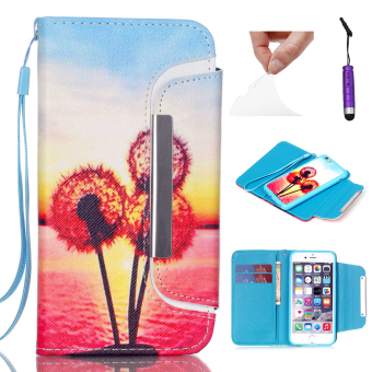 For Apple iPhone 6 4.7 inch Case Moonmini PU Leather Folding Stand Case - Dandelion - intl