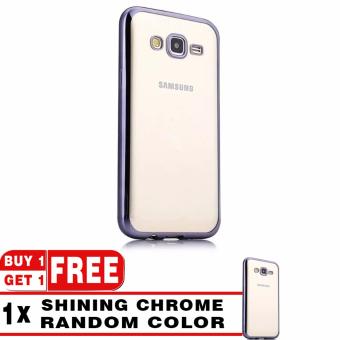 BUY 1 GET 1 | Softcase Silicon Jelly Case List Shining Chrome for Samsung Galaxy J7 2016 (J710) - Black + Free Softcase List Chrome Random Color