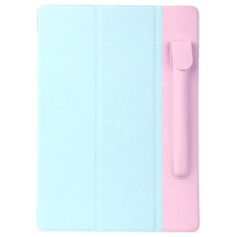 Baseus Leather Case for Ipad Pro with Pen Bag - Light Blue-Pink