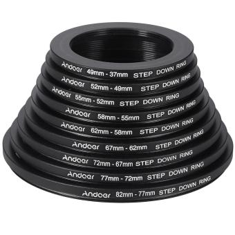 Andoer 18pcs 37-49-52-55-58-62-67-72-77-82mm Step Up / Step Down Lens Filter Metal Adapter Ring Kit - intl