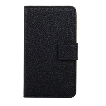 Moonmini PU Leather Flip Stand Wallet Card Slots Case Cover for Samsung Galaxy E5 (Black)