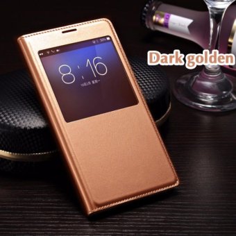 Asuwish Slim Smart View Shell Auto Sleep Wake Up Function Bag Original Leather Case Flip Cover Holster For Samsung Galaxy S5 I9600 G900 G900F G900H G900M - intl