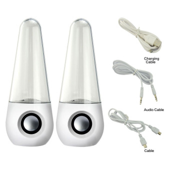 Wireless Bluetooth Speaker Air Menari Subwoofer LED (Putih)
