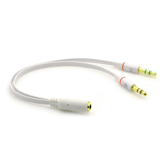 ELENXS 3.5mm Female to Male Headphone Mic Audio Y Splitter Converter Cable(White) (Intl)