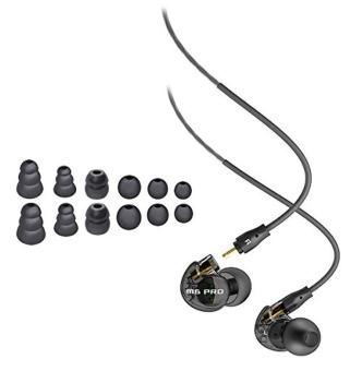 MEE Audio M6 PRO In-Ear Monitors BLK with extra Silicon/Flange tips - intl