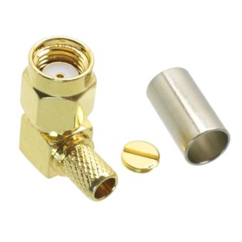 Fliegend 1pce RP-SMA male jack right angle crimp RG58 RG142 LMR195 RG400 RF connector