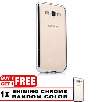 BUY 1 GET 1 | Softcase Silicon Jelly Case List Shining Chrome for Samsung Galaxy J7 2016 (J710) - Silver + Free Softcase List Chrome Random Color