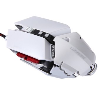 LUOM G50 Wired Programmable 10 Buttons Professional Optical Mechanical Gaming Mouse (White)