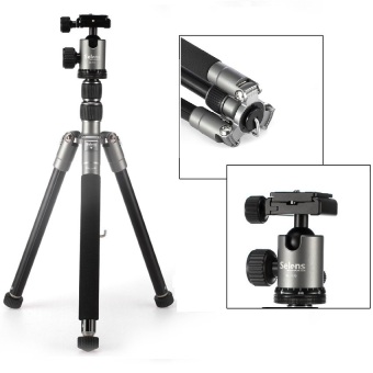 Selens T170 157.48 cm profesional SLR aluminium tumpuan kaki tiga/Monopod kamera untuk kamera dan camcorder (Abu-abu)