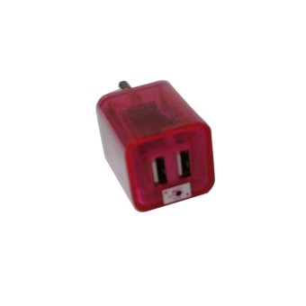 Icantiq Charger Head /Kepala charger/Batok charger USB 2 in 1 - Pink