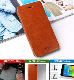 MOFI Soft Leather Flipcase Cover Xiaomi Redmi Note 2 - Coklat
