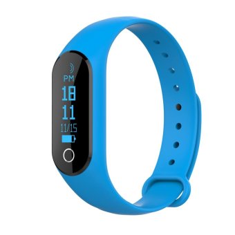 Heart Rate Bluetooth Smart Wristband 0.86\" OLED Pedometer (Blue) - intl