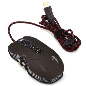 LUOM G5 9D Button 3200 DPI Optical Vibration Wired Gaming Mouse (Black brown)