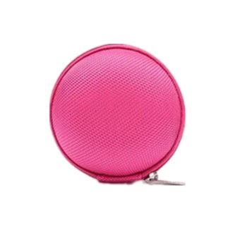 LALANG Carrying Storage Bag Hard Case for Earphone Headphone USB Cable (Hotpink)