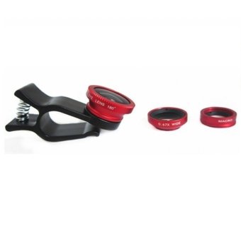 Lesung Universal Clip Lens Fisheye 3 in 1 for Smartphone - LX-U002 - Merah
