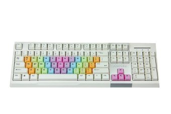 Ajazz-Firstblood Unique Rainbow Keycaps Gaming Keyboard, AK10 Rainbow(White)