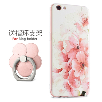 3D Cartoon Phone case for Oppo R9s Phone Cover Silicon Phone Case + Tempered Glass Film - intl