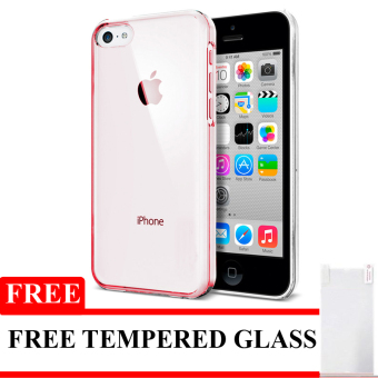Softcase Ultrathin Soft for iPhone 5 - Merah Clear + Gratis Tempered Glass