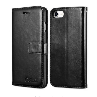 Lantoo iPhone 7 Case, iPhone 7 Wallet case, Mykit Premium PU Leather [Card Slot] [Wallet] [Stand] Belt Closure Stand Flip Protective Cover Case for Apple iPhone 7 (4.7 Inch), black - intl