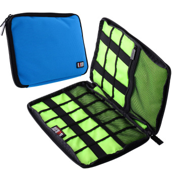 OEM blue carry Cable Organizer Bag put Hard Drive USB tools Gift 25×26×2cm M