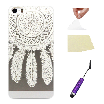 For Apple iPhone 5 5S Case Moonmini Ultra-thin Soft TPU Clear Back Case - Decorative Pattern - intl