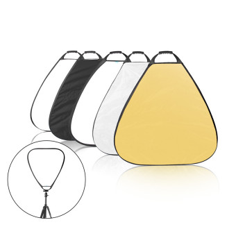 5-in-1 31.5 Inch Triangle Reflector with Handle for Photography Photo Studio Lighting