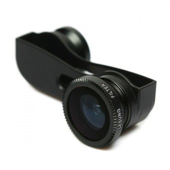 Blz Lesung Fisheye 3 in 1 Photo Lens Quick Change Camera for iPhone 5 - LX-S001 - Hitam