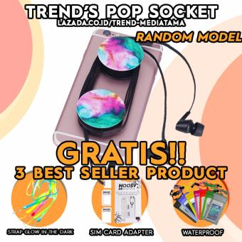 Trend's 2017 Popsockets Pop Socket Phone Holder Expanding Stand and Grip for Smartphones Tablets Gratis Sim Card Adapter + Strap Glow In the dark + Waterproof