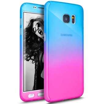 Ultra Thin 360 Degree Full Body Coverage Protection Gradient Ramp Vibrant Colorful PC Hard Slim Case with Tempered Glass Screen Protector for Samsung Galaxy S7 （Multicolor） - intl