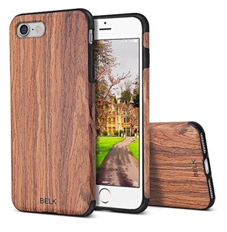 iPhone 7 Case, BELK [Air To Beat] Non Slip Soft Wood Slim Bumper, Scratch Resistant Grip Ultra Light TPU Snap Back Cover with Rubber Corner for Apple iPhone 7 - Cherry - intl