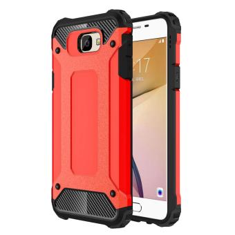Dual Layer Case For Samsung Galaxy J7 Prime / On7 2016 Hybrid TPU PC Heavy Duty Armor Shock Absorbing Protective Cover Red - intl
