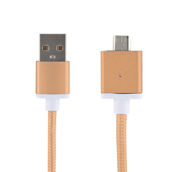 VAKIND 1M Braided Micro USB Magnetic Charging Cable For Android Phone/Tablet (Color:Gold)