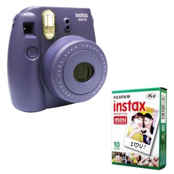 Fujifilm Instax Mini 8 Instant Camera (Grape) + Fuji White Edge Instant 10 Film
