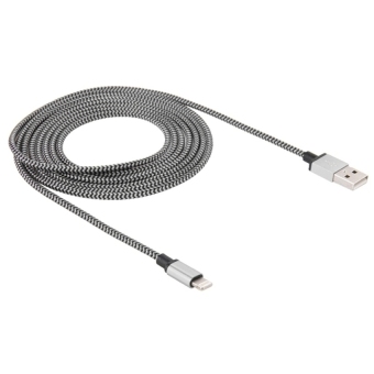 SUNSKY Woven Style 8pin to USB Sync Data / Charging Cable foriPhone6 6 Plus. iPhone 5 5S 5C. iPad Air 2 Air. iPad mini 1 / 2 /3. iPodtouch 5. Length: 2m(Silver) - intl
