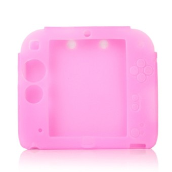 Elenxs Protective Soft Silicone Gel Bumper Skin Case Cover for Nintendo 2DS Pink