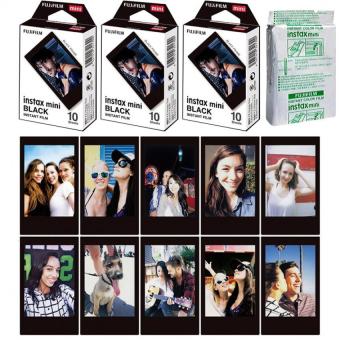 Fujifilm Instax Mini Black Instant 30 Film for Fuji 7s 8 25 50s 70 90 / Polaroid 300 Instant Camera / Share SP-1, SP-2 Printer - intl