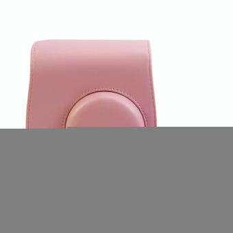 Tali bahu tas kulit kamera Retro kasus bundel untuk Fujifilm Instax Mini 8 (berwarna merah muda)