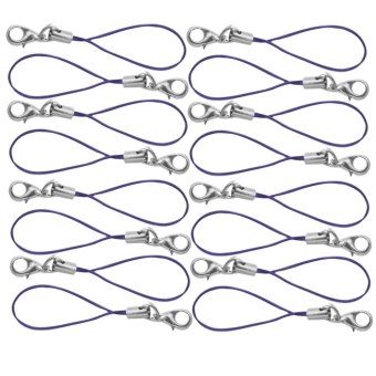 100 Pcs DIY Jewelry Cell Phone Lanyard Cord Strap with Lobster Clasp Trinkets Charms Crystal Badge Pendant Decoration Lanyard Accessories Purple