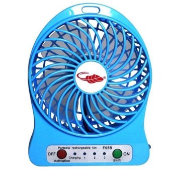 F95B Portable Rechargeable USB Pocket Mini Fan Handheld Travel Blower Air Cooler (Blue) (Color:As First Picture) - intl